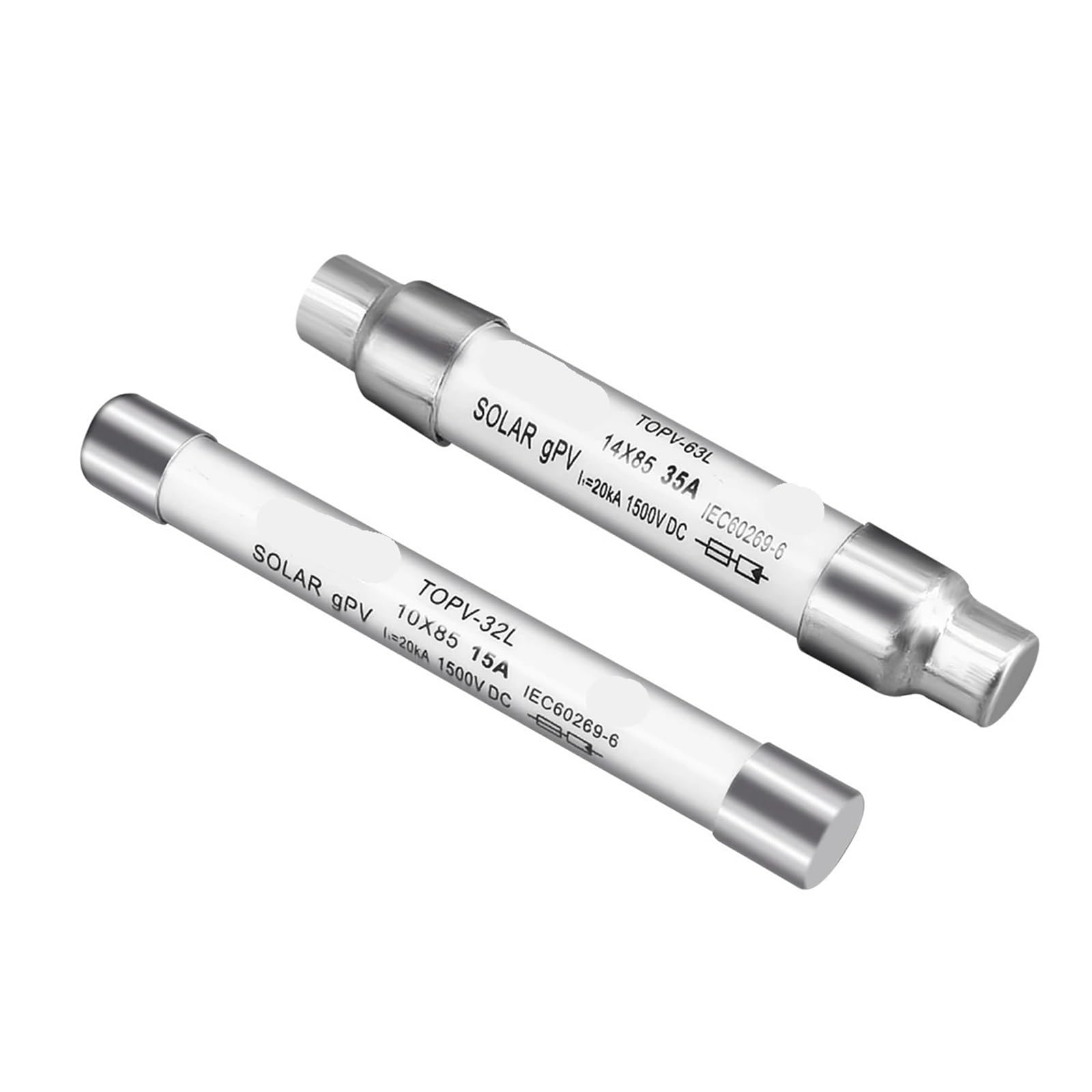1P Solar PV 1500V Sicherung 1PCS 10 * 85 Oder 14 * 85 PV Sicherung Solar Schutz Protector 1Pcs(20A,WITH FUSE 10X85MM)