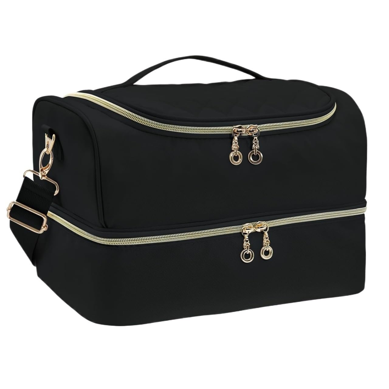 Organizer do Lakieru, Dwuwarstwowa Torba-organizer Na Przybory Do Paznokci, Pudełko Przechowywania 45 Butelek Beauty Makeup Case(Black)