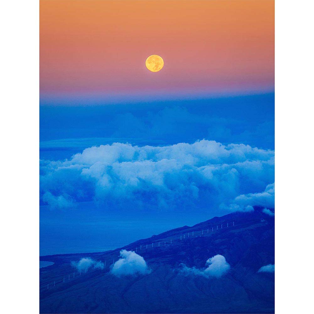Wee Blue Coo Repponen Haleakala Volcano Moon Art Print Poster Wall Decor 12X16 Inch