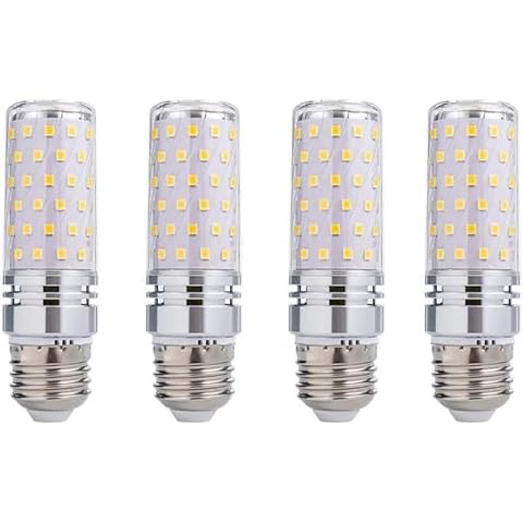 KONPWAY 8W LED Corn Light Bulb - Equivalent 60W Incandescent, 800LM, E26 Base Warm White 3000K Non-Dimmable, 4-Pack Cover