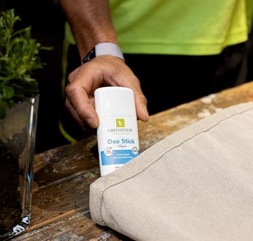 GREENDOOR Dezodorant w sztyfcie Classic 52 g, bezaluminiowy dezodorant w sztyfcie, długa i silna ochrona, dyskretny dezodorant, higieniczna tuleja z tworzywa sztucznego z mechanizmem obrotowym, unisex