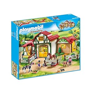 PLAYMOBIL Country 6926 Großer Reiterhof mit Tinker, Trakehner und Fohlen, Ab 5 Jahren