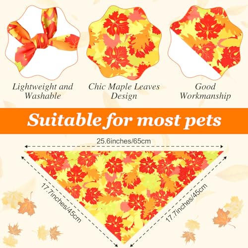 Image of Abbylike 50 Pcs Fall Dog Bandanas Bulk, Autumn Maple Leaves Pattern