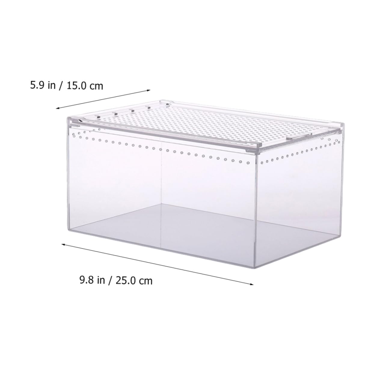 Caja de Cría de Reptiles Transparente de Acrílico sin Montaje | Alimentación de Agua y Comida, Uso para Serpientes y Reptiles, Formato Integral