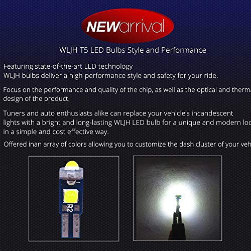 WLJH Pack 10 Bombillas Led T5 Mini 3030SMD Blanco miniatura 2