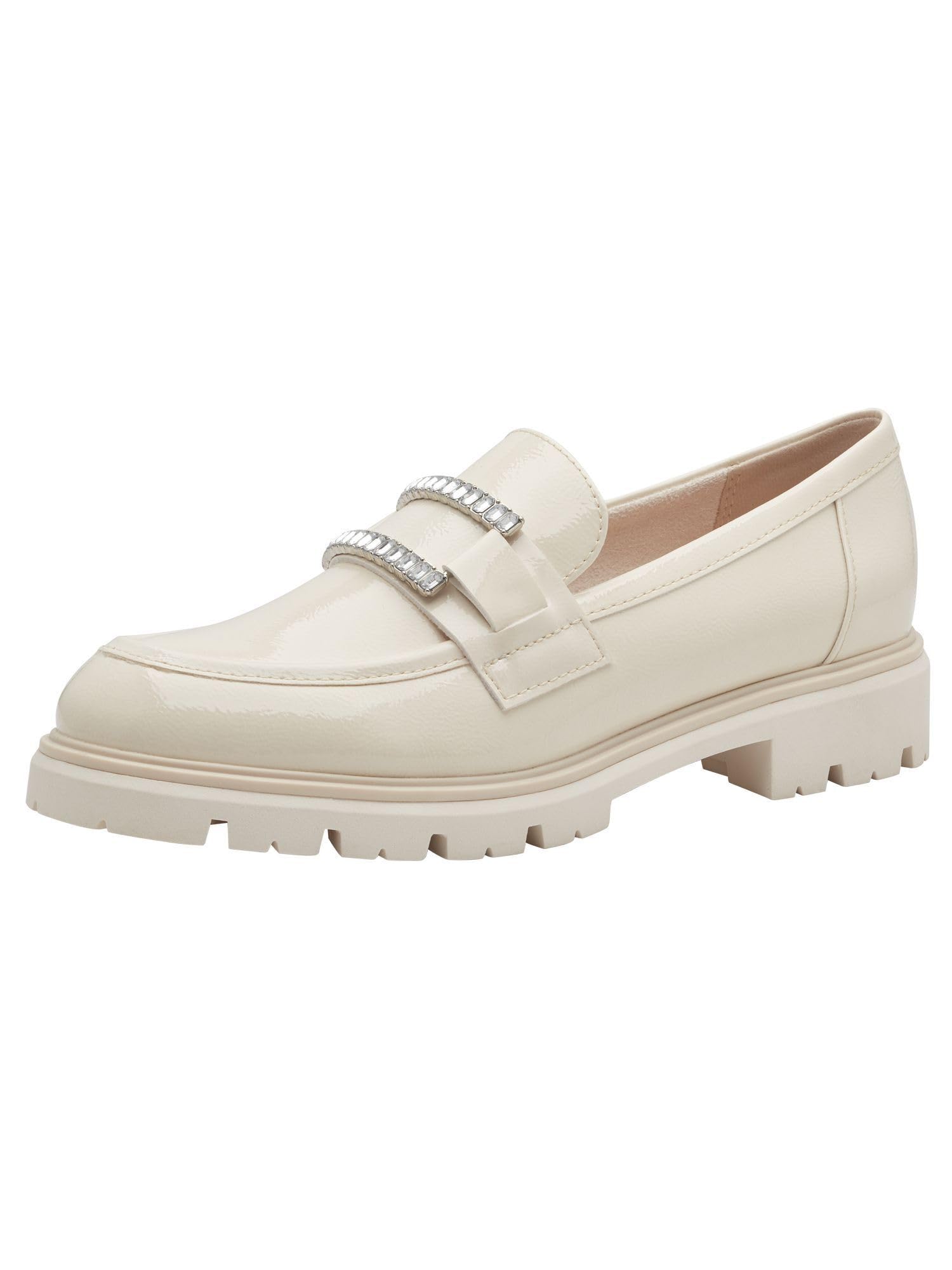 MARCO TOZZI Women's Damen Slipper 2-24701-44 Loafer, Cream Patent, 7.5 UK