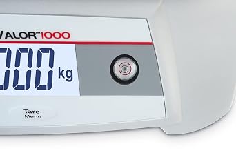 Ohaus Valor 1000 V12P15 Digital Scale, 15 kg x 2 g Compact Bench Scale with Backlit LCD Display, Two Button Operation, 1500 Hour Battery Operation, Stainless Steel Pan