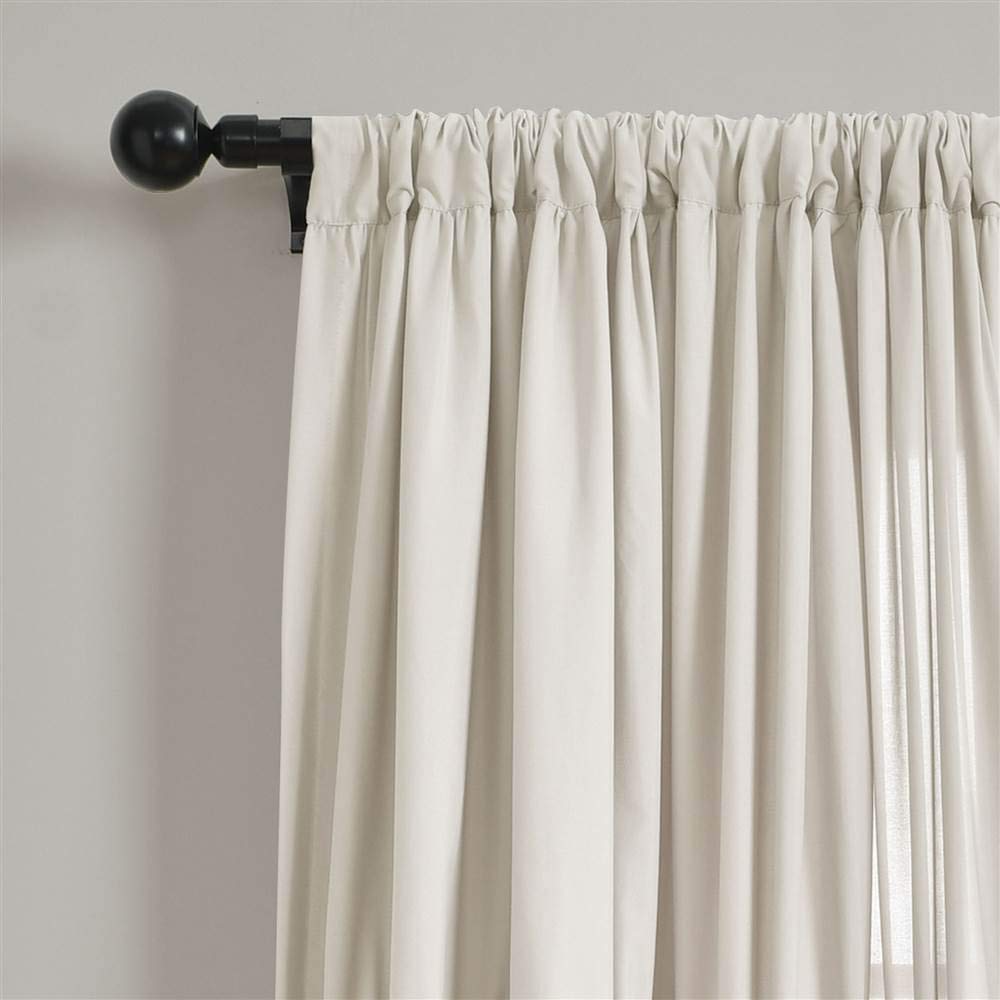 Lush Decor, Neutral Darla Window Curtain Single Panel, 84" x 40" (16T005089), W 40" x L 84" (1 Panels) - Image 3