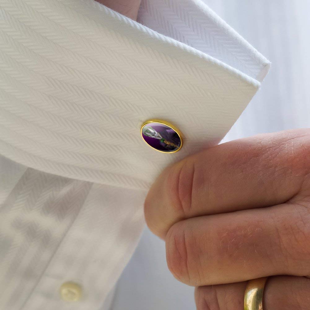 GRAPHICS & MORE Batman Arkham Asylum Video Game Joker Round Cufflink Set Gold Color