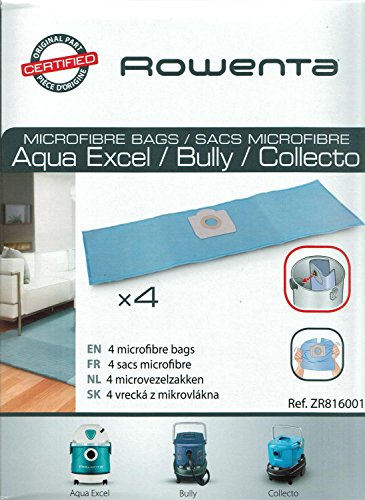 Rowenta ZR816001 Boîte de 4 Sacs Microfibres pour Collecto & Wet & Dry 19L