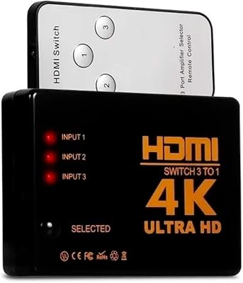 Switch Adaptador Hdmi Divisor 3 Entrada1 Saída 4k Full Hd Controle para TV Monitor Pc Notebook Xbox Series X e S Ps4 Ps5   Switch Adaptador Hdmi Divisor 3 Entrada1 Saída 4k Full Hd Controle para TV Monitor Pc Notebook Xbox Series X e S Ps4 Ps5