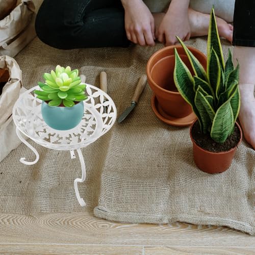 Support pour pot de fleurs en fer blanc style européen robuste set - 6