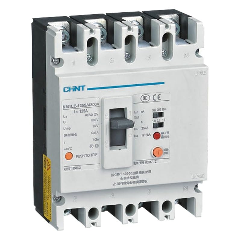 Nm1Le 3-Phase 4-Wire Residual Current Circuit Breaker with Leakage Protection(Chint:NM1LE-4P125A)