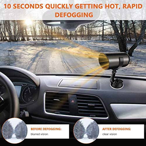 Portable Windshield Car Heater, NaCot Mini Car Defroster Defogger 12V 150W 2 in 1 Heating/Cooling Mini Auto Car Heater with Suction Holder and Cigarette-Lighter