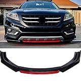 4Pcs Universal Front Bumper Lip Body Kit ABS Glossy Black Front Lip Spoiler Diffuser Front Bumper...