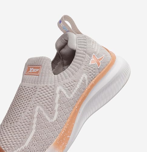 Image of XTEP Running Shoes for Women Breathable Knitted Pull On Sports Walking Shoes Lightweight Casual Sneakers