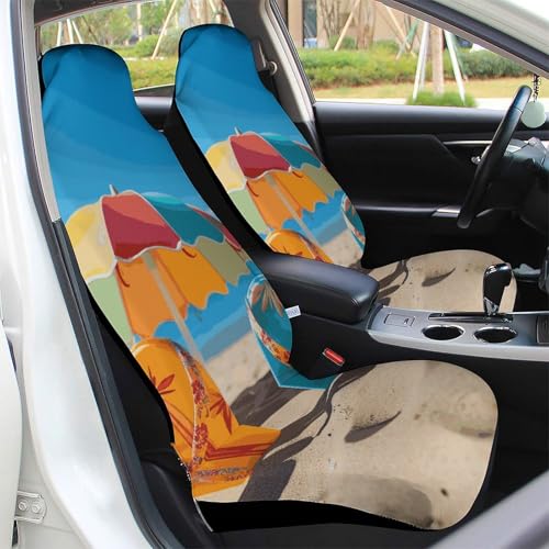 Housses de siège de voiture imperméables imprimé plage faciles à installer - 5