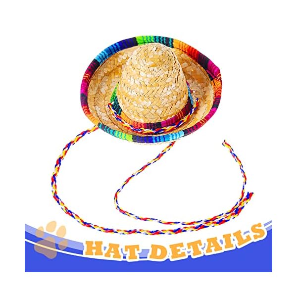 Dog sombrero hat multicolor sombrero hats straw mexican hat and dog bandana pet triangle bib costume for mexican cinco de mayo fiesta decorations - image 6