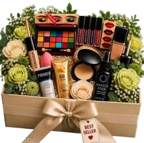 16-in-1 Makeup Kit for Women & Girls | Complete Cosmetic Gift Box with Eyeshadow Palette, Liquid Lipsticks, BB Cream, Primer, Concealer, Foundation, Compact Powder, Makeup Fixer & Beauty Blender-picture-55