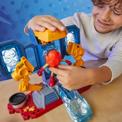 Play-Doh Marvel Iron Man, Coffret Fabrique d'Armures avec Lumières et Sons, Loisir Créatif, Jouet pour Enfants Dès 4 Ans, Jeux de Rôle Super-Héros