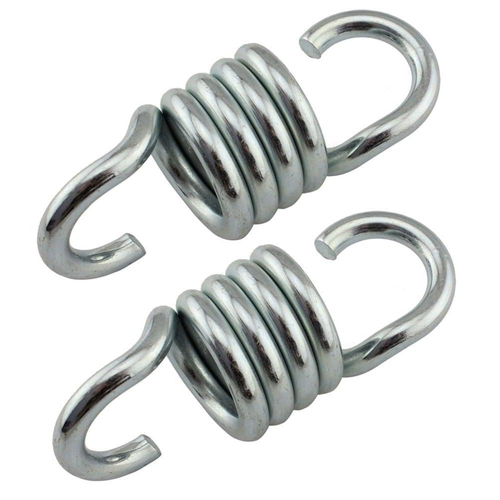 Molle per dondolo da 7 mm, in acciaio, resistenti, a spirale per assorbire gli urti, per appendere sedie, amache, sacchi da boxe, argento (confezione da 2)