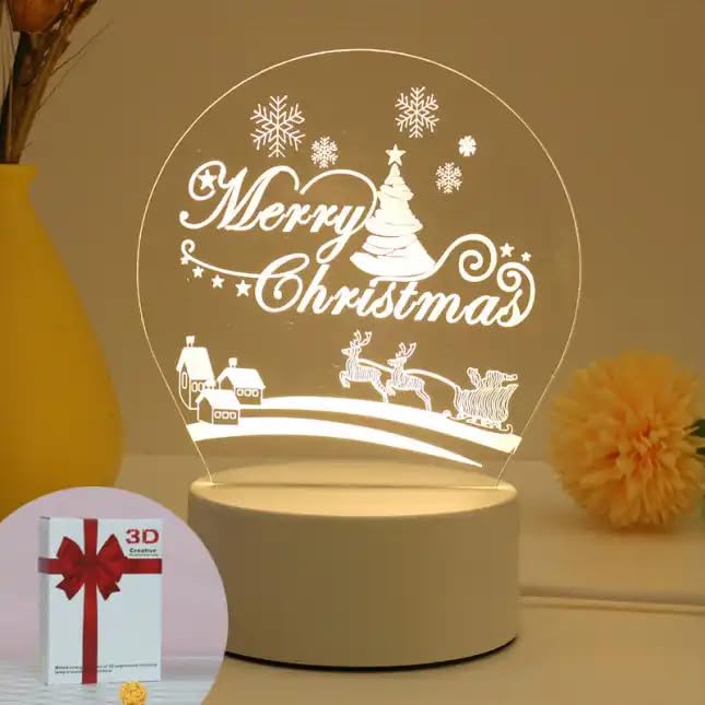 3D LED Christmas Night Light - Festive Glow for Your Home (Merry Christmas)