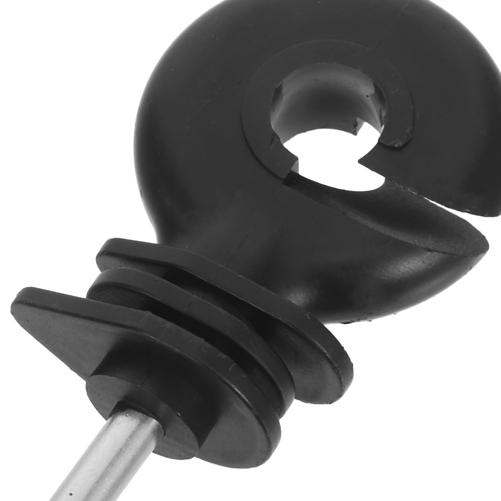51 aisladores de alambre eléctricos para postes de madera, clips negros impermeables y herramienta incluida, cierres de poste duraderos para vallas de ganado y uso agrícola
