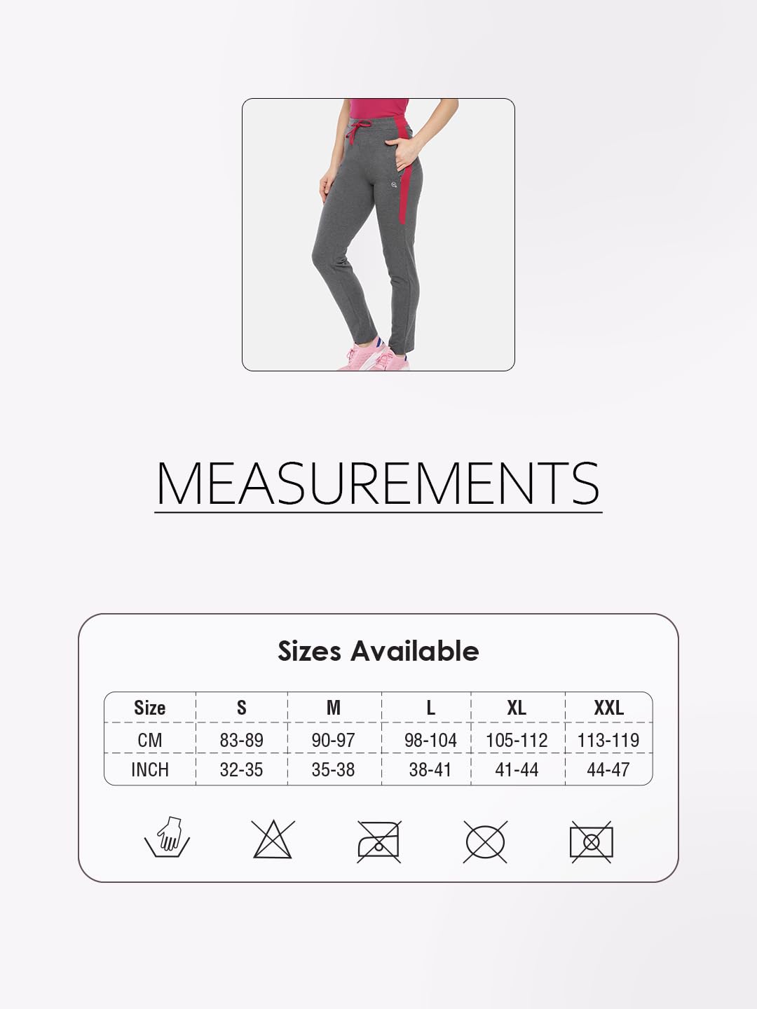 Macrowoman Sports Stretch Active Pants for Women in Cotton Stretch Fabric, Trousers for Women with Stylish Fit & Functional Comfort, Rose Pink, XXL, Pack of 1 3