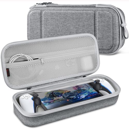 Fintie Carrying Case for Playstation Portal – [Shockproof] Hard Shell Protective Cover Portable Travel Bag with Inner Pocket for Playstation Portal Remote Player & Accessories (Gray)