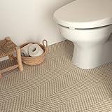 壁紙屋本舗 クッションフロア 置くだけ シールタイプ フロアシート ジュート ラグ柄 マット アイボリー 88cm×176cm SLOW TiME CST-WM01【受注生産品・キャンセル不可】