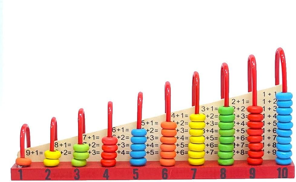 Wooden Abacus Educational Counting Frames Toy 55 Beads Math Tool Baby for Kids Montessori Gifts Mathematics Colorful Number 10 Row Calculating Children's Pre-School Early Arithmetic Toys