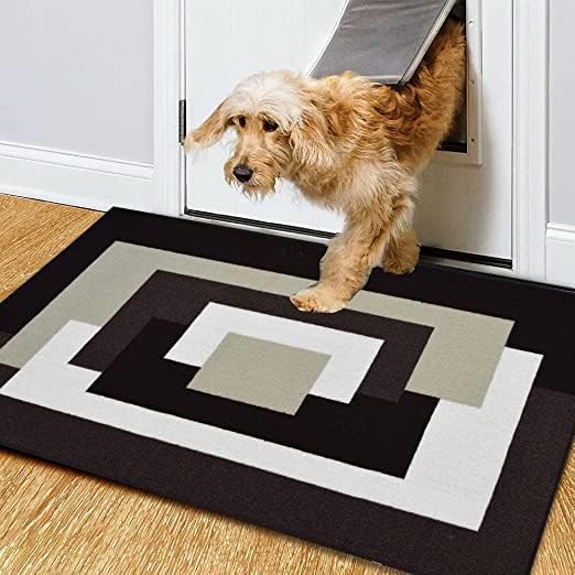 PHP Beautiful Large Door Mat Flat weave Non Shed Geometric Pattern