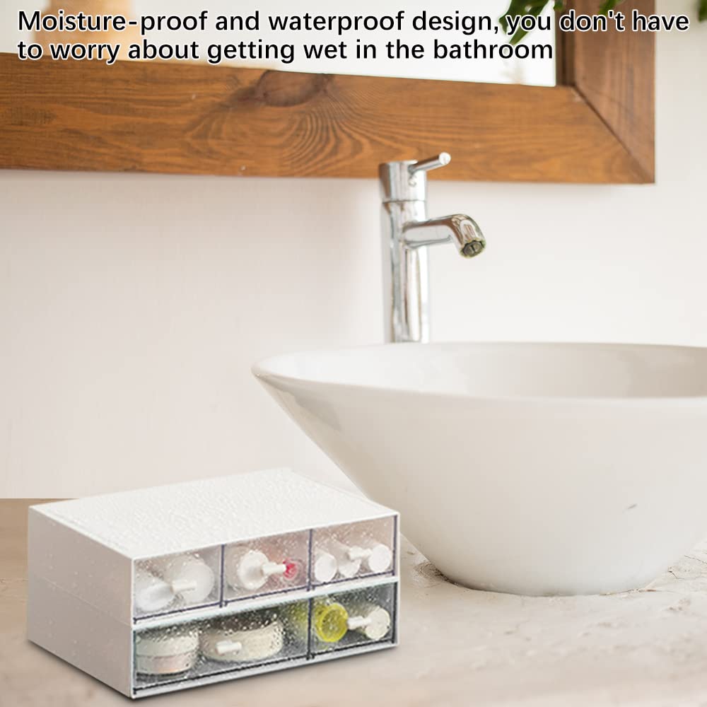 Organisateur de bureau avec 5 tiroirs, boîte de rangement de bureau empilable à 2 niveaux, organisateur de bureau pour fournitures de bureau, rangement à la maison