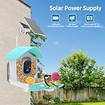 Smart Bird Feeder with Camera, AI Identify Bird Breed, Solar-Powered WiFi FHD 2K Live Camera, Auto Capture Backyard Garden Birds Watching, Motion Detection, Cloud and SD Card Storage, Blue… - Image 2
