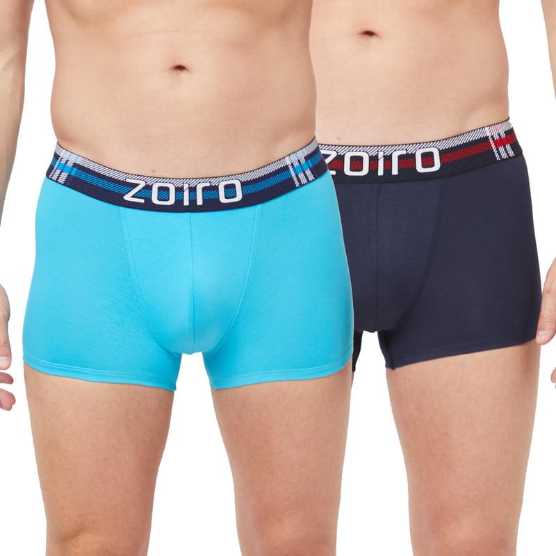 Image of Zoiro Men's Soft Cotton Blend Solid Trend Trunk (Pack of 2) |Colours May Vary