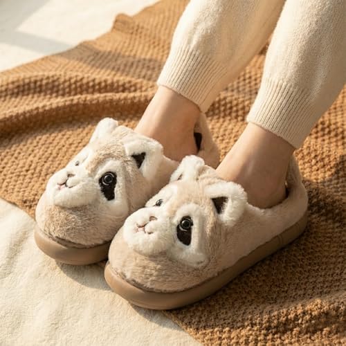 Image of VRITRAZ Women's Comfort Slip On Closed Toe Warm Winter House Clog Indoor Slipper with Cute Print and Degins