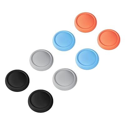 PlayVital Thumb Grips for Nintendo Switch 2, 8-Pack Silicone Joystick Caps for Joycon 2 Accessories, Comfort Thumbstick Grip Covers - Black & Gray & Blue & Orange