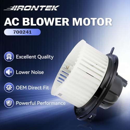 Image of IRONTEK Blower Motor Fan 700241 Compatible for Audi 2006-2013 A3 / 2015-2019 Q3 / 2009 TT, for Volkswagen 2015-2017 CC / 2009-2016 Eos 1K1820015 1K1820015A 1K1820015C 3C1820015AA 700241 PM9388 75034