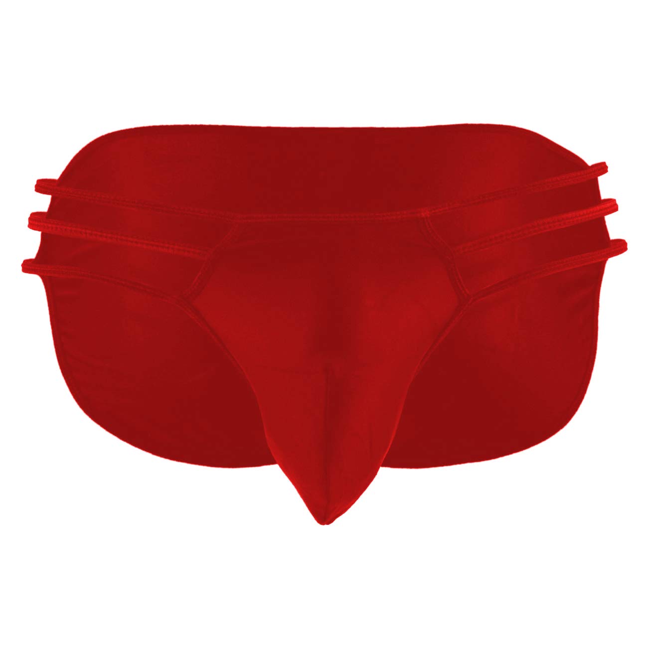 Mens Red Microfiber Mid Waist Free Size Bikini Underwear-image-5