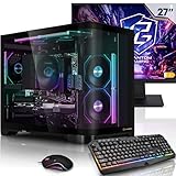 AURUMPC Aurum Komplett Set Einsteiger PC Ryzen 3 3200G • 27" Monitor • Radeon Vega 8 integriert • 32GB DDR4 • 1TB M.2 SSD • Windows 11 • Tastatur • Maus pc Gaming komplettpaket