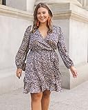 The Drop Women's Floral Print, Floral Print Wrap Front Long Sleeve Dress by @caralynmirand, XL