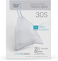 Vista 1 de Home Zone Living - Bolsas de basura de cocina de 8 galones con asas de cordón, diseño personalizado resistente para botes de basura de cocina Código