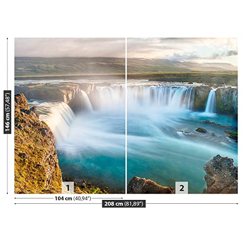 Papier Peint Cascade de fodafoss Tulup 208x146cm pour Décoration Murale Moderne - 7