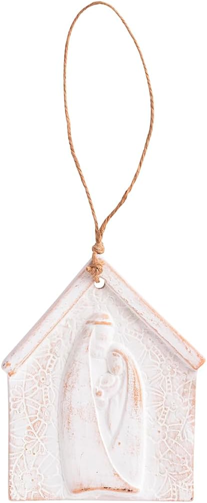 Mud Pie Christmas Family Embrace Nativity Lace Ornament