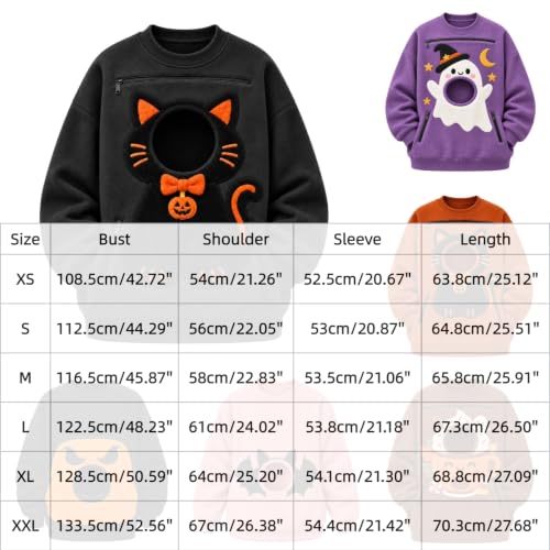 Halloween Sweatshirts for Women Pet Pouch Sweatshirt Cat Carrier Pullover - image 8