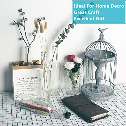 Encheng 12 Oz Glass Bottles With Cork Lids,Home Brewing Bottles Juicing Bottles With Caps Shrink Capsules,Clear Beveage Bottles For Sparkling Wine,Kefir,Food Storage,Leak Proof,Dishware Safe,12Pack #TOP4