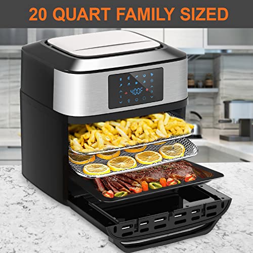 10in1 Air Fryer Oven, 20 Quart Airfryer Toaster Oven , 1800W Toaster