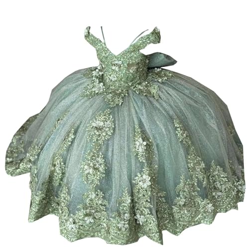 2025 Sage Green Flower Girl Dresses for Wedding Party Toddler 3D Floral Flowers Boho Country