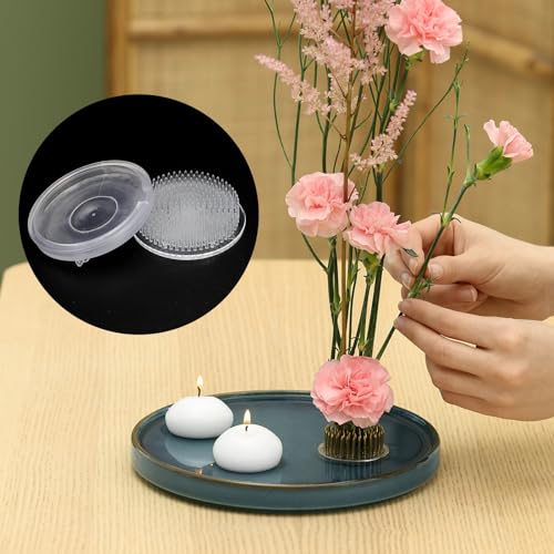PATIKIL 2.8" Flower Frogs Ikebana Kenzan, 3 Pcs Floral Arranger Frog Plastic Flower Fixed Tool for Vase Flower Arrangement Transparent - Image 4