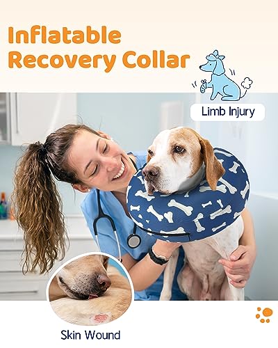 Image of Supet Inflatable Dog Cone Collar Alternative After Surgery, Dog Neck Donut Collar Recovery E Collar, Soft Pet Cone for Small Medium Large Dogs